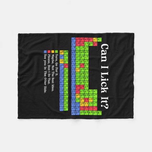 Can I Lick It Periodic Table Chart Science Teacher Fleecedecke (Vorderseite (Horizontal))