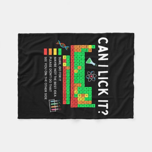 Can I Lick It Periodic Table Chart Science Teacher Fleecedecke (Vorderseite (Horizontal))