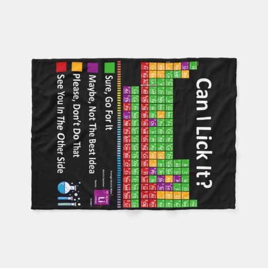 Can I Lick It Periodic Table Chart Science Teacher Fleecedecke (Vorderseite (Horizontal))