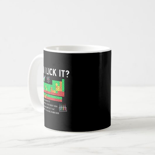 Can I Lick It Periodic Table Chart Science Teacher Kaffeetasse (Vorderseite Links)