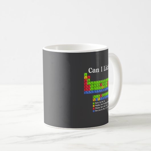Can I Lick It Periodic Table Chart Science Teacher Kaffeetasse (VorderseiteRechts)