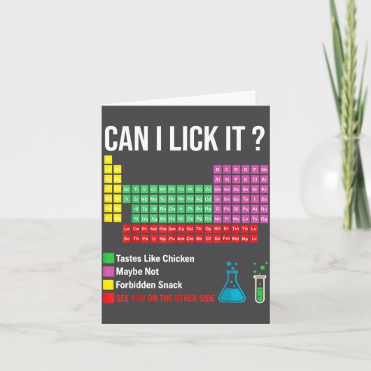 Can I Lick It Periodic Table Chart Science Teacher Karte (Vorderseite)
