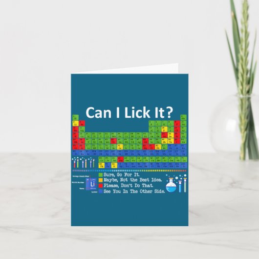 Can I Lick It Periodic Table Chart Science Teacher Karte (Vorderseite)