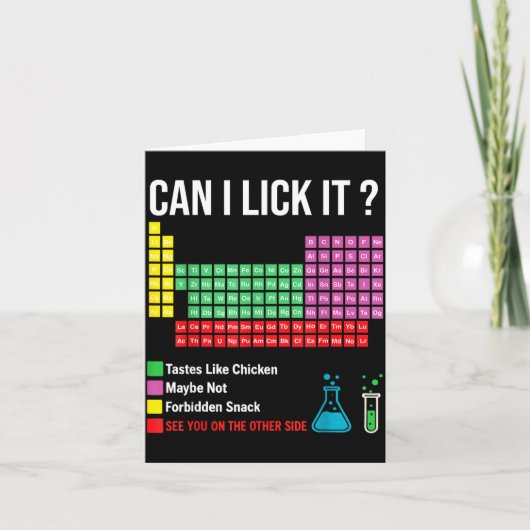 Can I Lick It Periodic Table Chart Science Teacher Karte (Vorderseite)