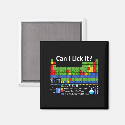 Can I Lick It Periodic Table Chart Science Teacher Magnet (Vorderseite/Rückseite)