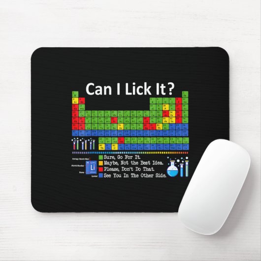 Can I Lick It Periodic Table Chart Science Teacher Mousepad (Mit Mouse)