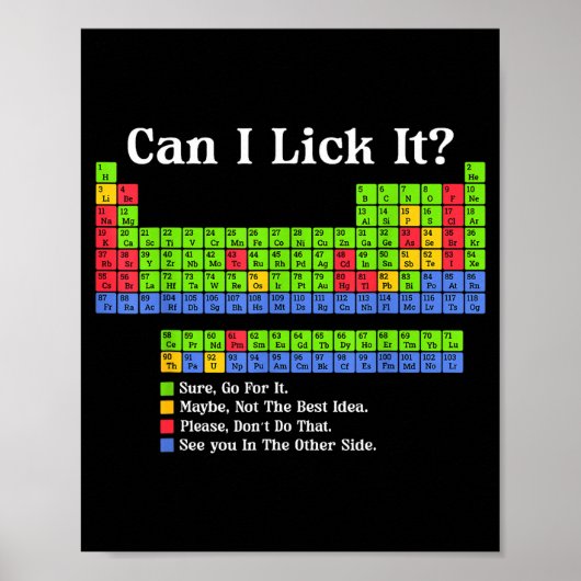Can I Lick It Periodic Table Chart Science Teacher Poster (Vorne)