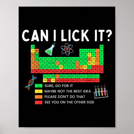 Can I Lick It Periodic Table Chart Science Teacher Poster (Vorne)