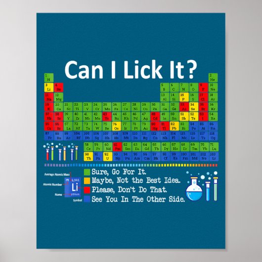 Can I Lick It Periodic Table Chart Science Teacher Poster (Vorne)