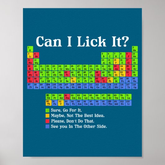 Can I Lick It Periodic Table Chart Science Teacher Poster (Vorne)