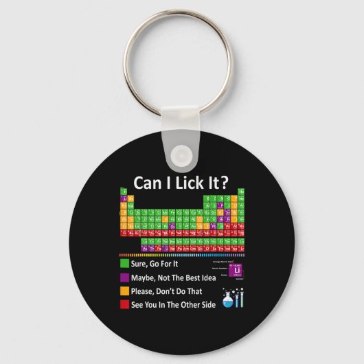 Can I Lick It Periodic Table Chart Science Teacher Schlüsselanhänger (Vorderseite)