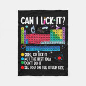 Can I Lick It Periodic Table Funny Science Chemist Fleecedecke (Vorderseite)