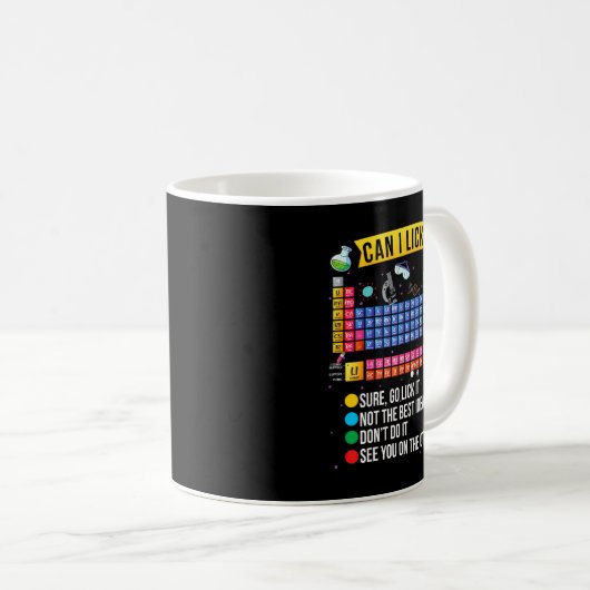 Can I Lick It Periodic Table Funny Science Chemist Kaffeetasse (VorderseiteRechts)