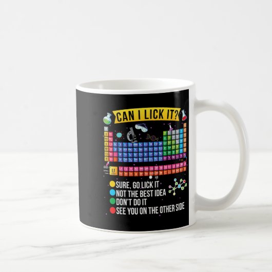 Can I Lick It Periodic Table Funny Science Chemist Kaffeetasse (Rechts)