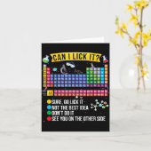 Can I Lick It Periodic Table Funny Science Chemist Karte (Gelbe Blume)
