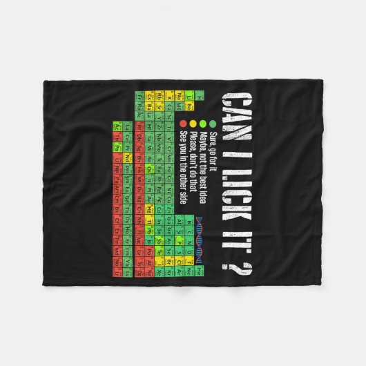 Can I Lick It Periodic Table Funny Science Teacher Fleecedecke (Vorderseite (Horizontal))