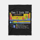 Can I Lick It Periodic Table Funny Science Teacher Fleecedecke (Vorderseite)