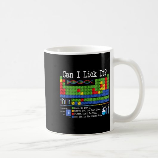 Can I Lick It Periodic Table Funny Science Teacher Kaffeetasse (Rechts)