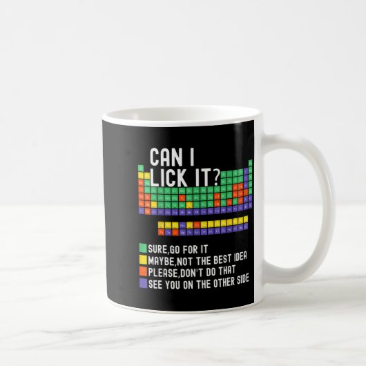 Can I Lick It Periodic Table Funny Science Teacher Kaffeetasse (Rechts)