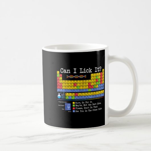 Can I Lick It Periodic Table Funny Science Teacher Kaffeetasse (Rechts)