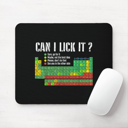 Can I Lick It Periodic Table Funny Science Teacher Mousepad (Mit Mouse)