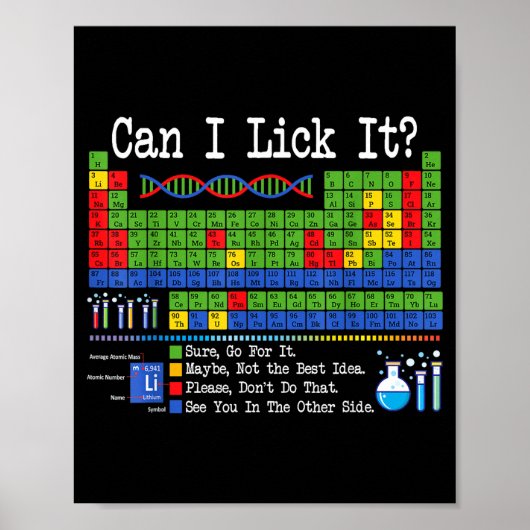 Can I Lick It Periodic Table Funny Science Teacher Poster (Vorne)