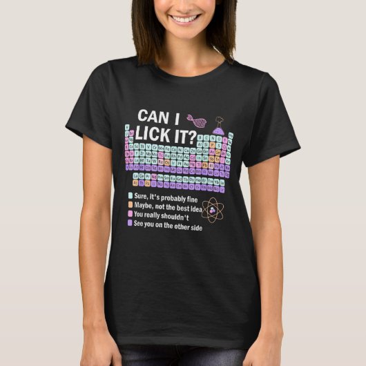 Can I Lick It Periodic Table Kids Science Teacher T-Shirt (Vorderseite)