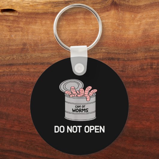 Can Of Worms Do Not Open, Funny, Jokes, Sarcastic Schlüsselanhänger (Vorderseite)