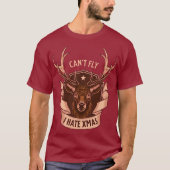 Can’t Fly I Hate Xmas Funny Reindeer design T-Shirt (Vorderseite)