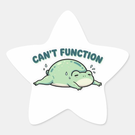 Can’t Function Frog Sticker Cute Exhausted Frog Fu (Vorderseite)