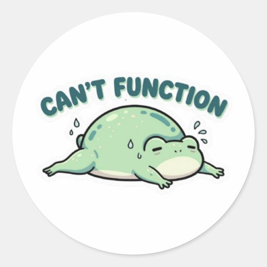 Can’t Function Frog Sticker Cute Exhausted Frog Fu (Vorderseite)