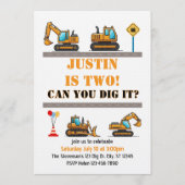 Can You Dig It, Construction 2nd Birthday Einladung (Vorderseite)