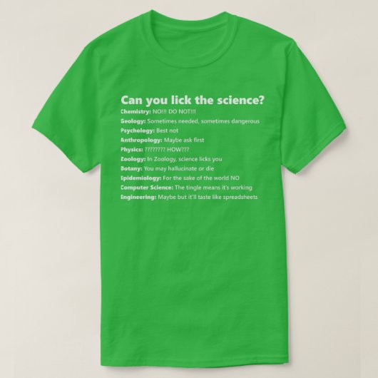 Can you lick the science back T-Shirt (Design vorne)