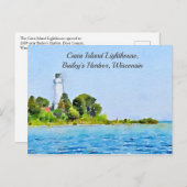 Cana Island Lighthouse, Bailey's Harbour, WI Postkarte (Vorne/Hinten)