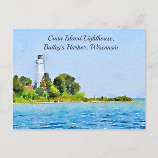 Cana Island Lighthouse, Bailey's Harbour, WI Postkarte (Vorderseite)