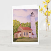 Cana Island Lighthouse Blank Greeting Card Karte (Gelbe Blume)