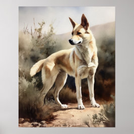 Canaan Dog Art Print Poster