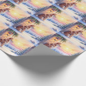 Canaan Dog Desert Stone Winter Christmas Art Geschenkpapier (Ecke)