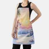 Canaan Dog Desert Stone Winter Christmas Art Schürze (InSitu)