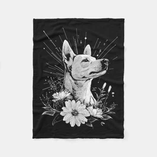 Canaan Dog Lover Retro Style Tattoo Fleecedecke (Vorderseite)