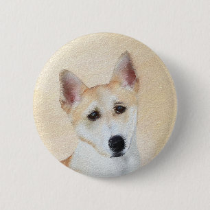 Canaan Dog Malerei - Niedliche Original Hunde Kuns Button