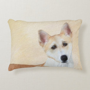 Canaan Dog Malerei - Niedliche Original Hunde Kuns Dekokissen