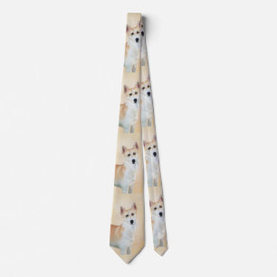 Canaan Dog Malerei - Niedliche Original Hunde Kuns Krawatte