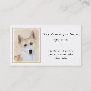 Canaan Dog Malerei - Niedliche Original Hunde Kuns Visitenkarte