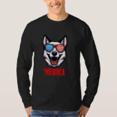 Canaan Dog Merica 4. Juli US-Flagge T-Shirt (Vorderseite)