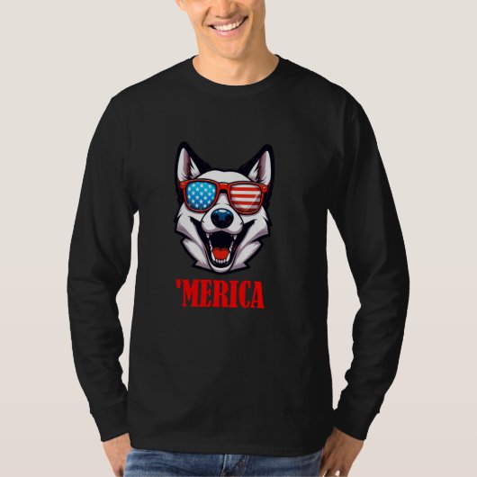 Canaan Dog Merica 4. Juli US-Flagge T-Shirt (Vorderseite)