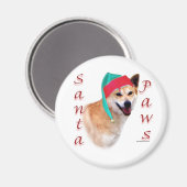 Canaan Dog Santa Paws Magnet (Vorderseite/Rückseite)