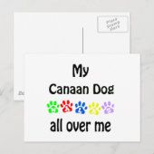 Canaan Dog Walks Design Postkarte (Vorne/Hinten)