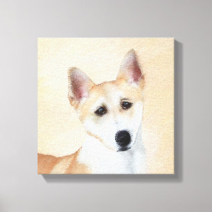 Canaan Hund Malerei - Niedliche Original Hund Kuns Leinwanddruck