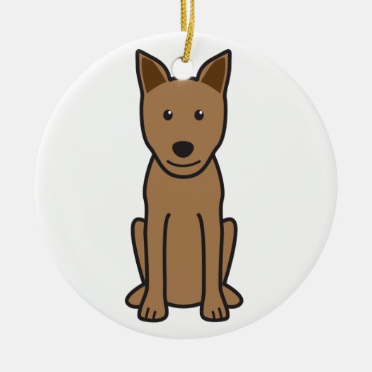 Canaan HundeCartoon Keramikornament (Vorne)